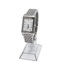 Gents large size Jaeger-LeCoultre Reverso Duetto Night & Day steel wristwatch. Model No 270854 re...