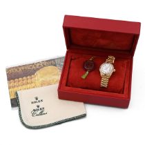 Ladies 18ct gold Rolex Oyster Perpetual Datejust superlative chronometer watch. 27mm case with af...