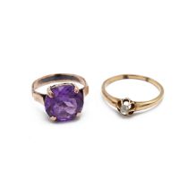 A continental rose gold and synthetic colour change sapphire dress ring, ring size O, total gross...