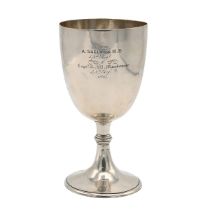 A 19th century Anglo-Indian silver trophy cup, inscribed "From A. Shelton. M.B. 48th Regiment, to...