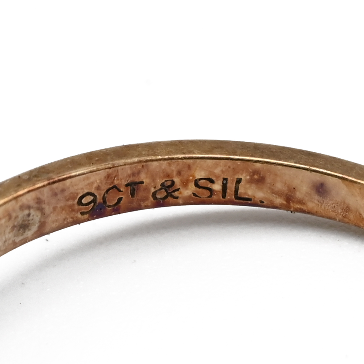 A 22ct gold weddding band later coverted to three stone ring, 2.47, along with two 18ct gold and ... - Image 8 of 11