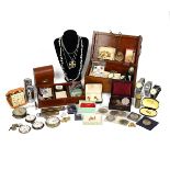 A collection of costume jewellery to include brooches, earrings, pendants, along with Audax wrist...