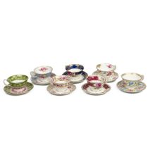 Coalport China Museum - collection of seven limited edition cups and saucers to include "Rose Clu...