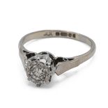 An 18ct white gold and single stone diamond ring, the brilliant cut diamond weighing approximatel...