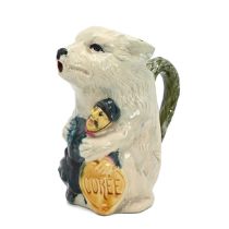 Orchies "Political Pottery" jug depicting a Russian Bear crushing a Soldier bearing a bag inscrib...