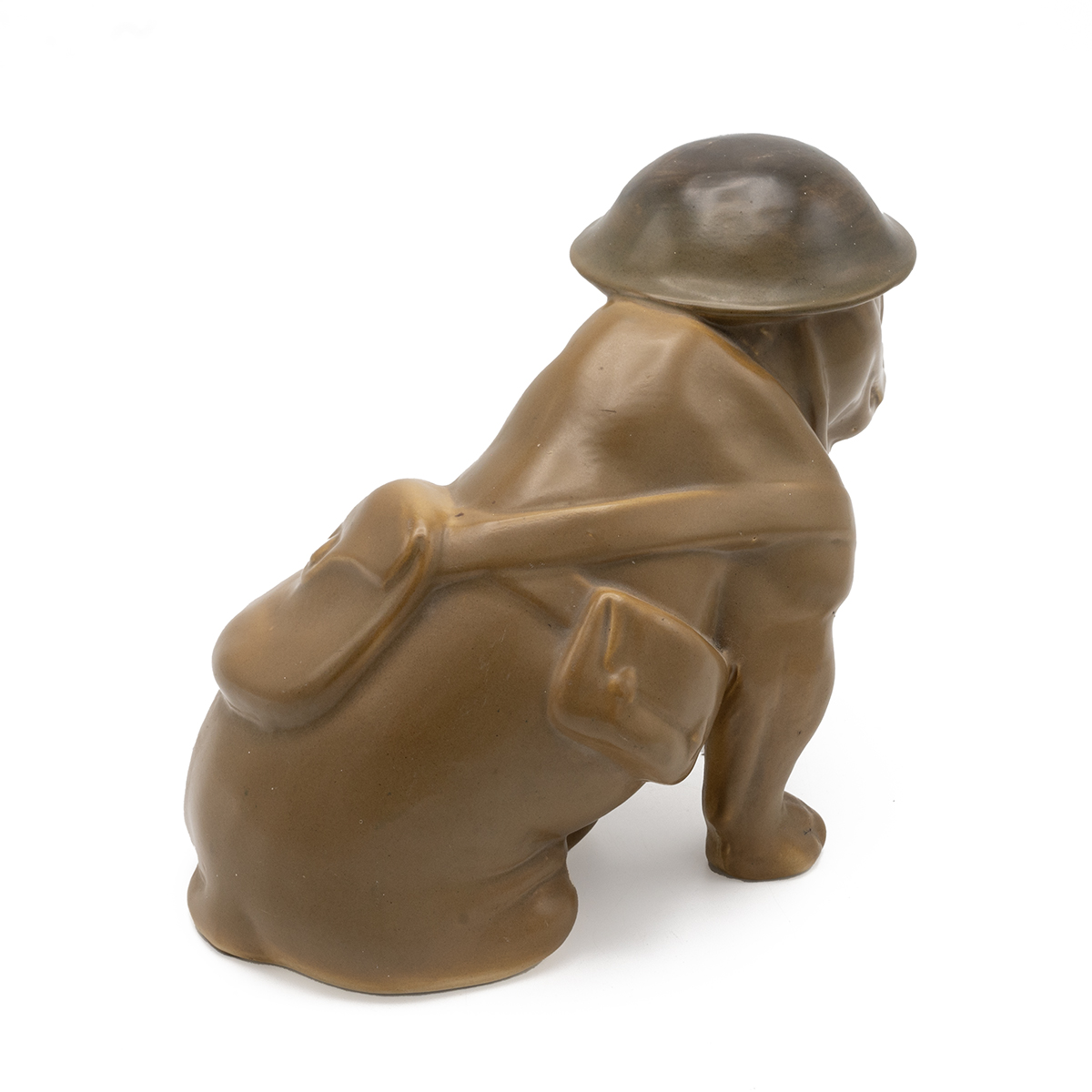Royal Doulton "Tommy" Bulldog, modelled in WWI uniform and helmet, khaki glazed, with printed mar... - Image 2 of 3