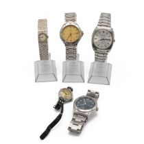 Group of five watches (5). Accurist 36mm steel case and bracelet, cal 2115; Zenith Espada 36mm st...