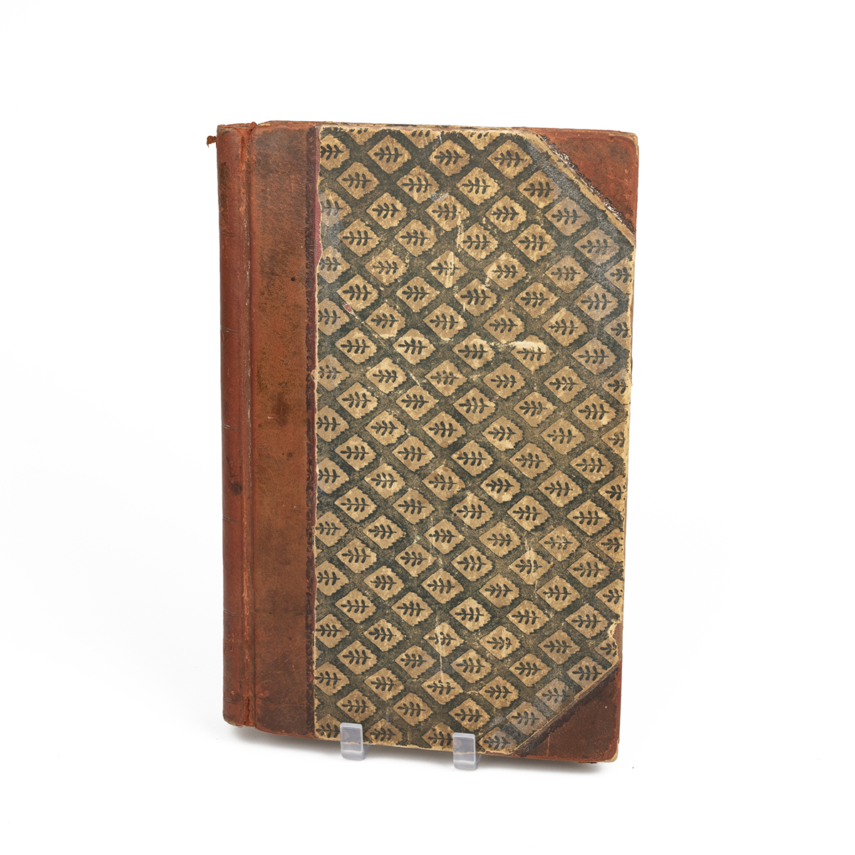 19th Century French dummy book safe. Printed paper with leather corners and spine. W 22.5cm, D 3....