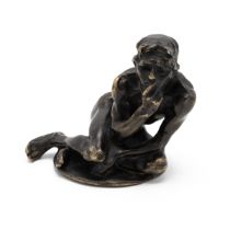 After Alexandre Louis Marie Charpentier (1856-1909) - Le Penseur, bronze with a nuanced brown pat...