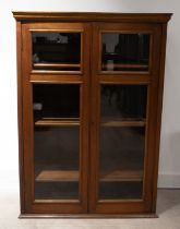 Mahogany glazed bookcase fitted with three adjustable shelves, early 20th century. W 88cm, D 37cm...