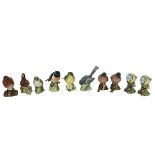 Beswick - 10 bird figurines to include: 2 x Chaffinch (1 a/f); Wren; 2 x Blue Tit; Goldcrest; Rob...