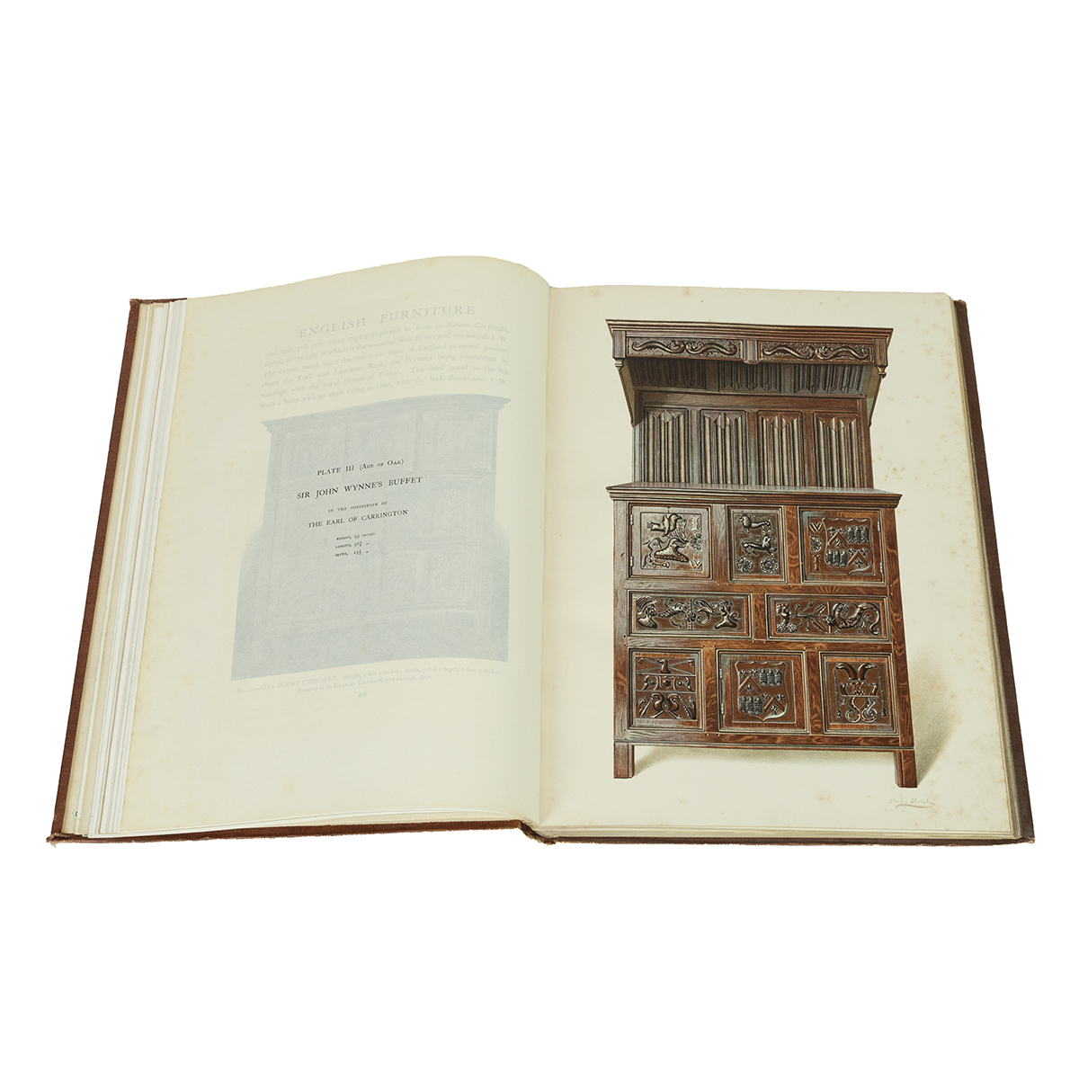 Percy Macquoid RI, "A History of English Furniture" in four folio volumes entitled "The Age of Oa... - Image 3 of 3