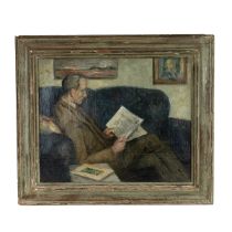 Bloomsbury School, early to mid 20th century - Study of a Man Reading in an Interior, with Roger ...