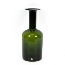 Gulvvase (Gulvase) by Otto Brauer for Kastrup Holmegaard  in bottle green. Circa 1960, floor stan...