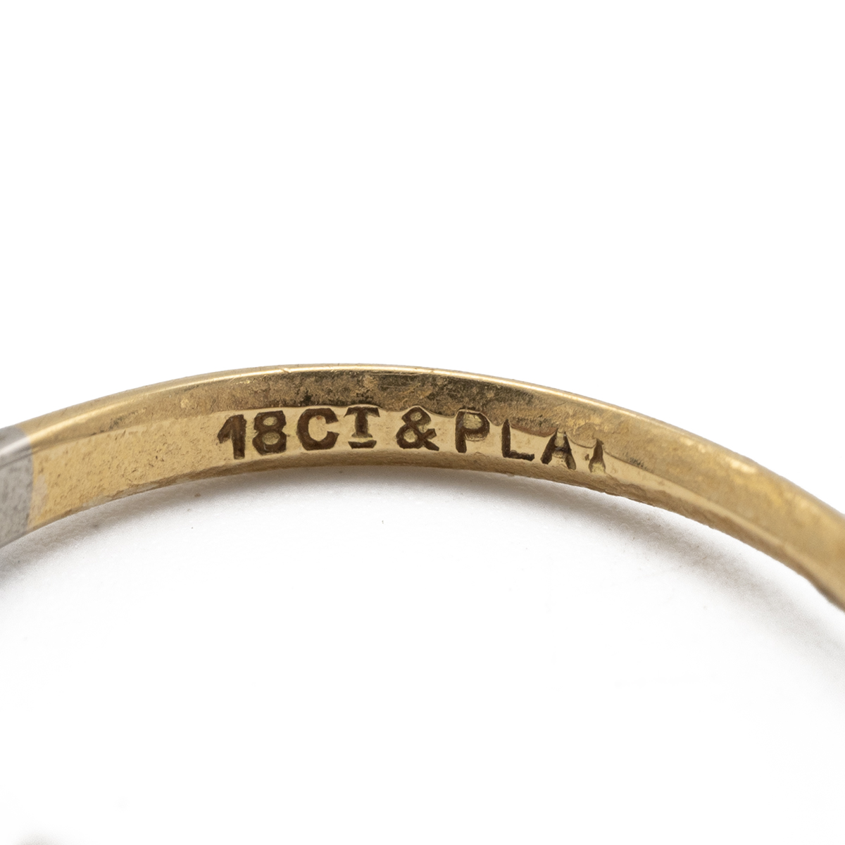 An 18ct gold and illusion set diamond ring, stamped "18ct & PLAT", 2.75 grams, along with 9ct gol... - Image 3 of 3
