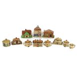 Cottage Ware - a collection of 11 butter dishes, conserve pots, jugs and lidded pots by various m...