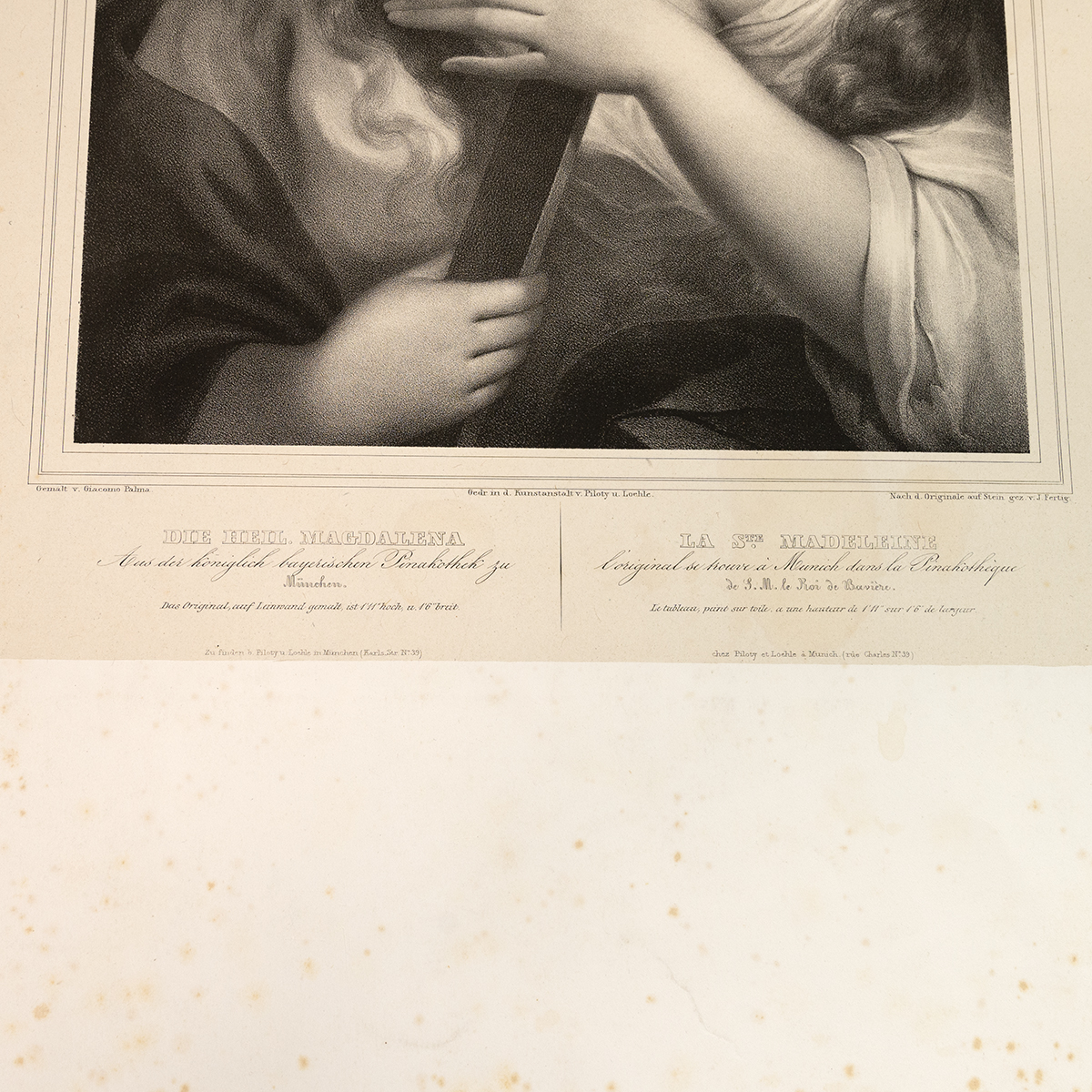 After Carlo Dolci (1616-1686) by V. Leng (fl. early 19th century) - St. Agnes Martyr, lithograph ... - Image 2 of 3