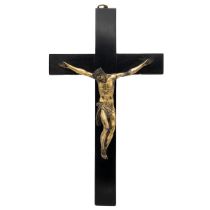 Manner of Gugliemo della Porta (1515-1577), Christ Crucified, Christ in gilded bronze, nailed int...
