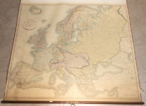 John Cary, A New Map of Europe c1834, 5ft Schoolroom Roller Map. Titled 'A new map of Europe, exh...