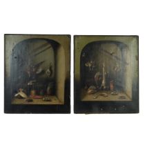 Late 19th / Early 20th Century Dutch School, A Pair of Trompe l'Oeil still lifes of Game within a...