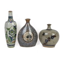 Ken Edwards for Palomar and Tonala - Mexico - mid 20th century pottery vases to include a tall fa...