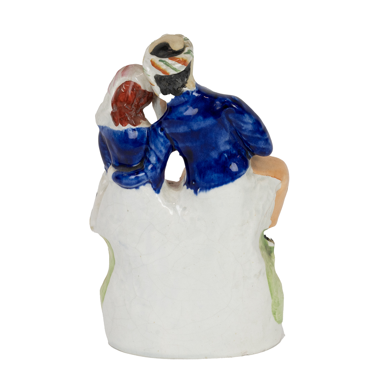 A good 19th Century Staffordshire flatpack of a courting couple, he with drink in hand and spanie... - Image 3 of 5