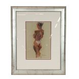 Neil Murison (1930-2018) - Female Nude, pastel and watercolour on buff paper, signed 'nmurison' l...