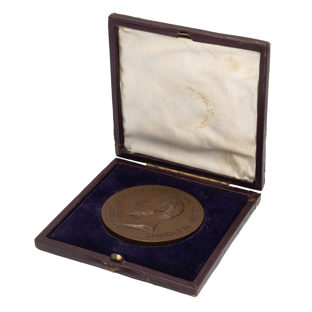 1874 London International Exhibition bronze medal in contemporary box (Eimer 1633, BHM 2992). Obv... - Image 3 of 4