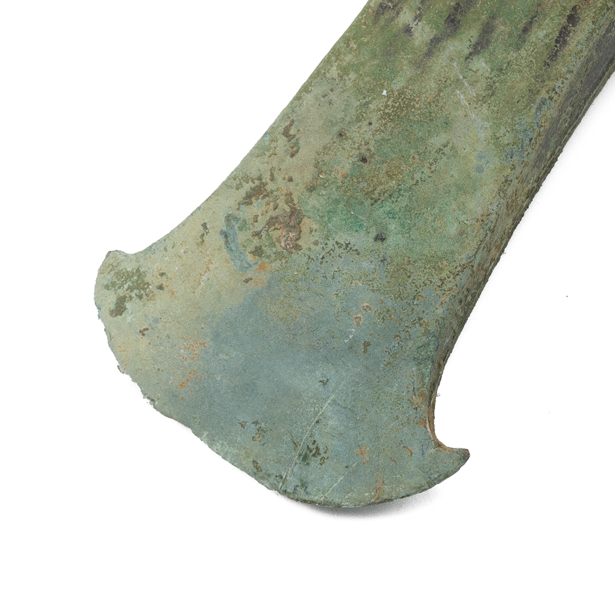 Circa 1000-750 BC Bronze Age socketed axe head with loop suspension and ornamental six-rib design... - Image 4 of 4