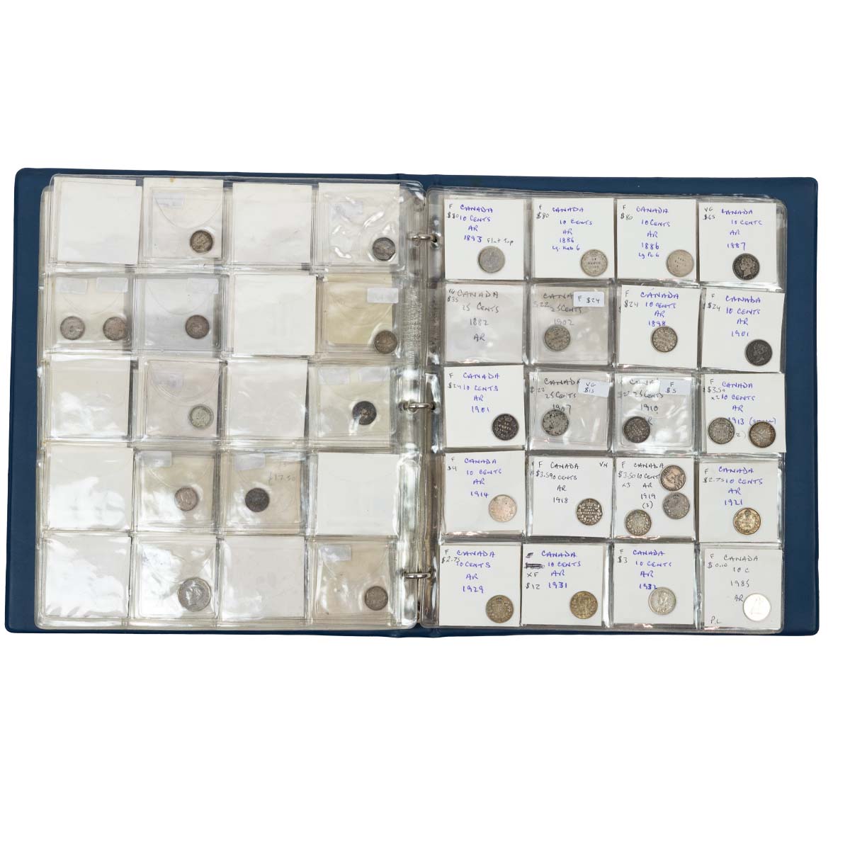 Large coin album containing Canadian coins and tokens in silver and base metal. Includes coinage ... - Image 3 of 5