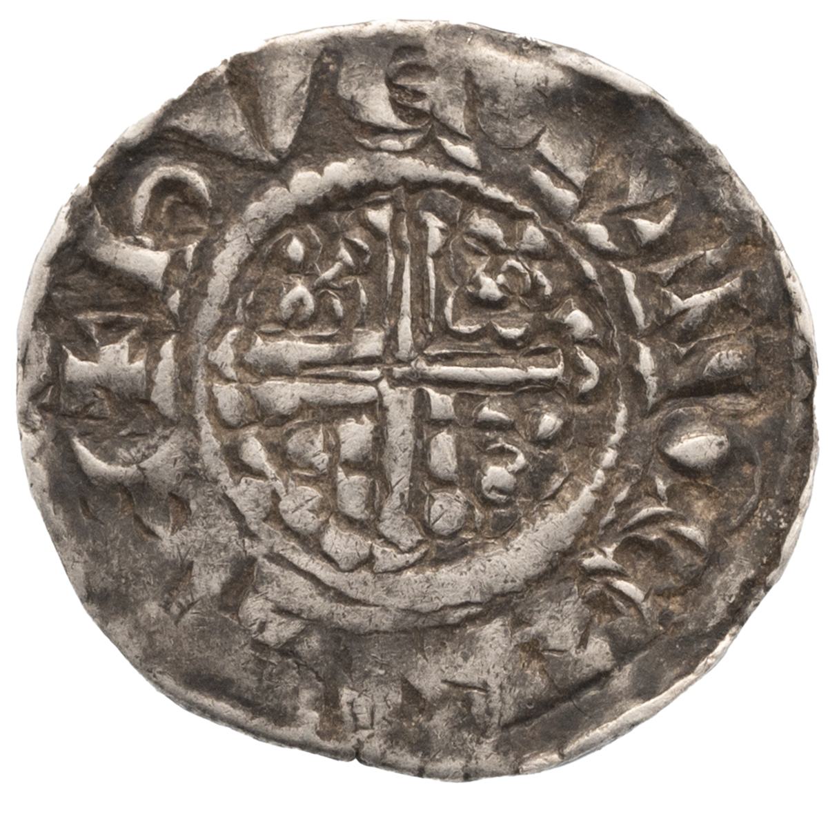 1199-1216 King John silver short cross Penny type 5b?, Hue on Canterbury (S 1351?). Obverse: faci... - Image 2 of 2