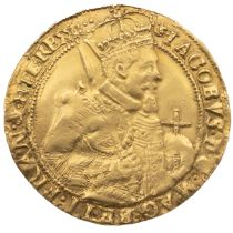 1609-1625 King James VI Scotland gold Unite or Sceptre with Scottish arms (S 5464). Obverse: crow...