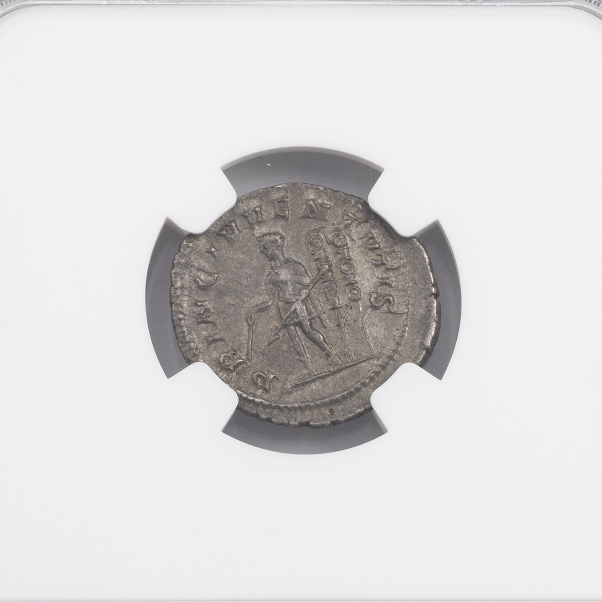 235/6-238 AD Maximus silver AR Denarius, issued as Caesar, graded Ch AU by NGC. Obverse: bare hea... - Image 4 of 4