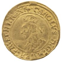 1638-1639 Charles I gold Crown, group D, fourth bust with anchor mintmark (S 2715, North 2185). O...