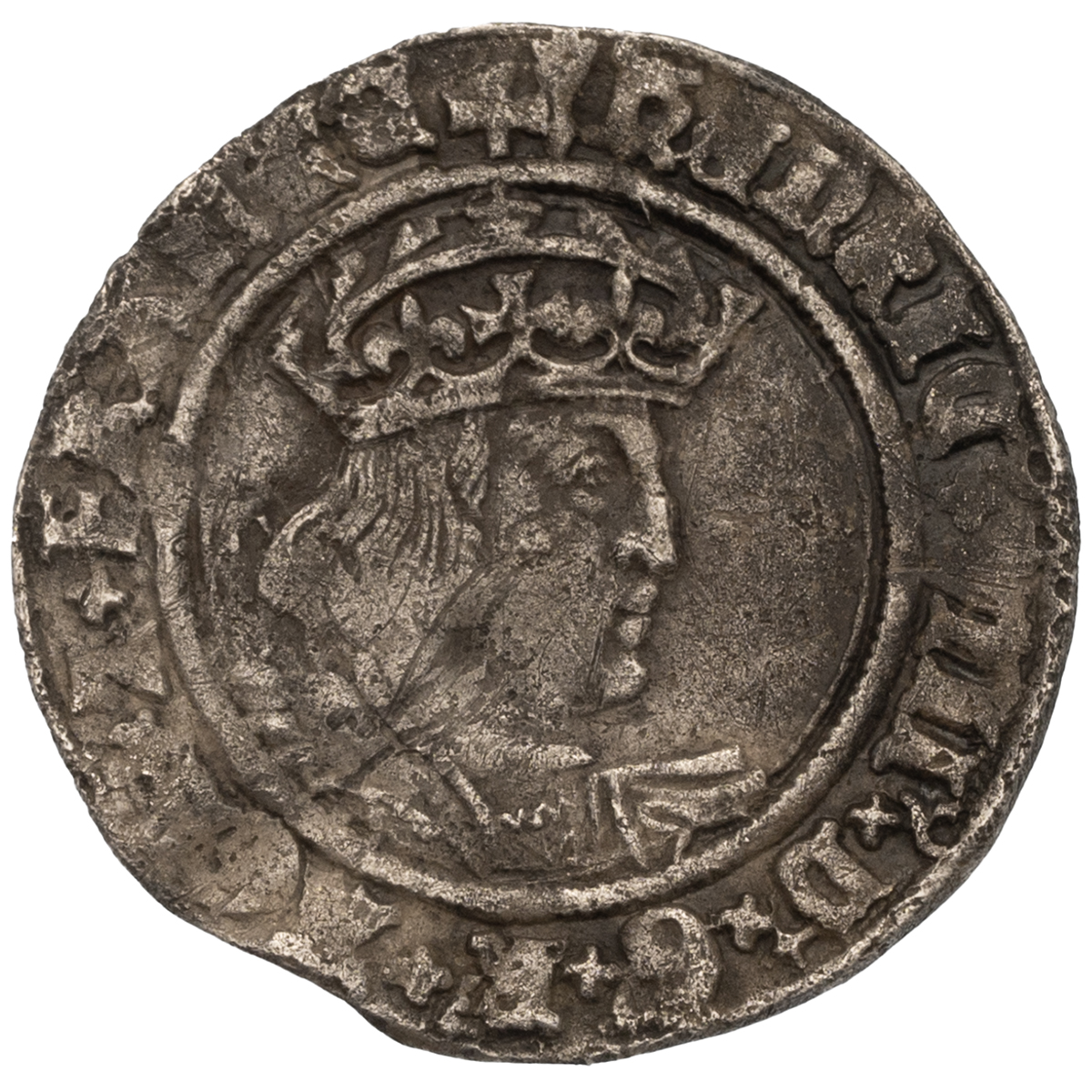 1526-1544 Second Coinage Henry VIII silver Groat with Laker bust D and arrow mintmarks (S 2337E, ...