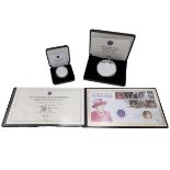 Three (3) Queen Elizabeth II Platinum Jubilee silver proof collectors coins and stamps. Includes ...