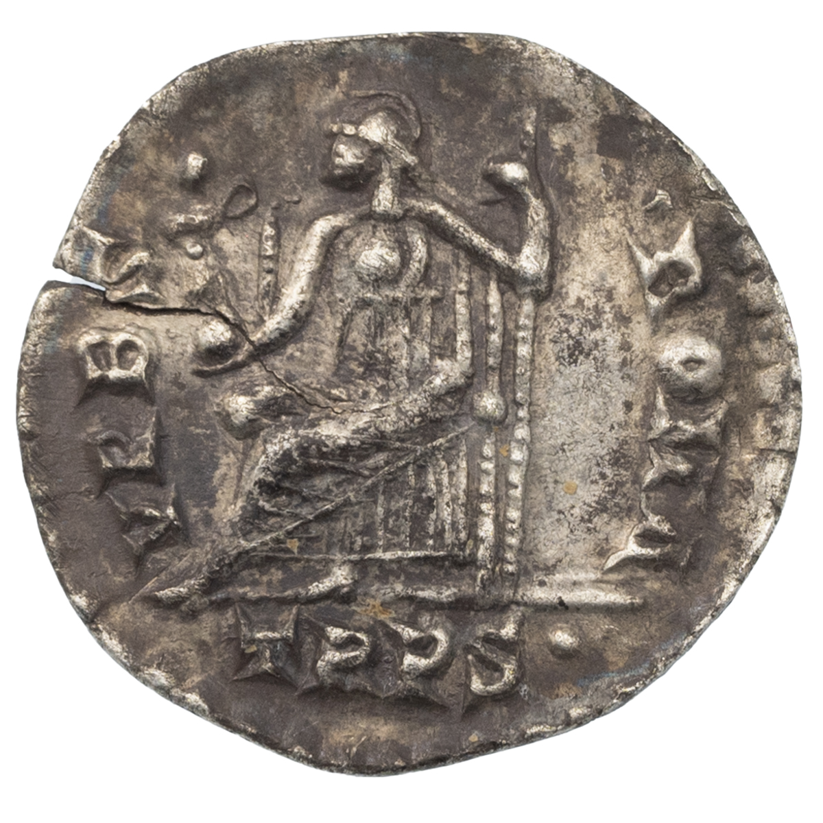 364-378 AD Valens silver AR Siliqua, Trier mint (Sear 19675). Obverse: right-facing diademed cuir... - Image 2 of 2