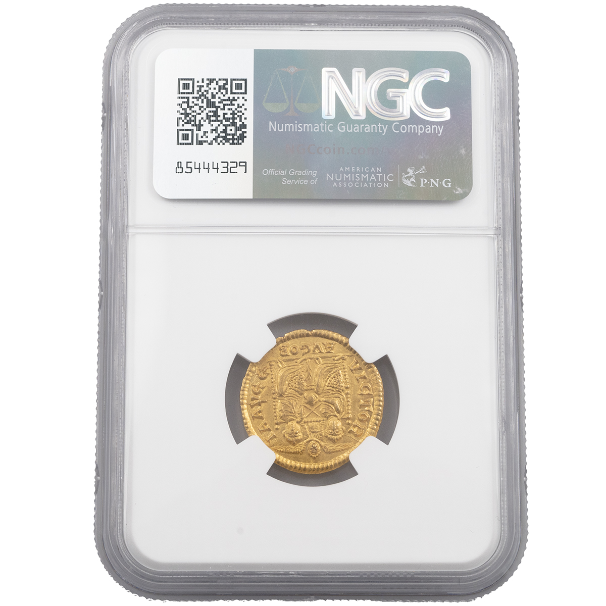 383-388 AD Magnus Maximus gold AV Solidus, London graded Ch AU by NGC (S 741). Obverse: right fac... - Image 3 of 4