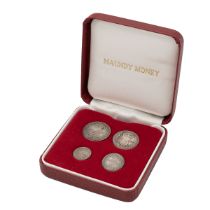 1899 Queen Victoria 'Widowed Head' four-coin silver Maundy Money set in a box. Includes (1) 1899 ...