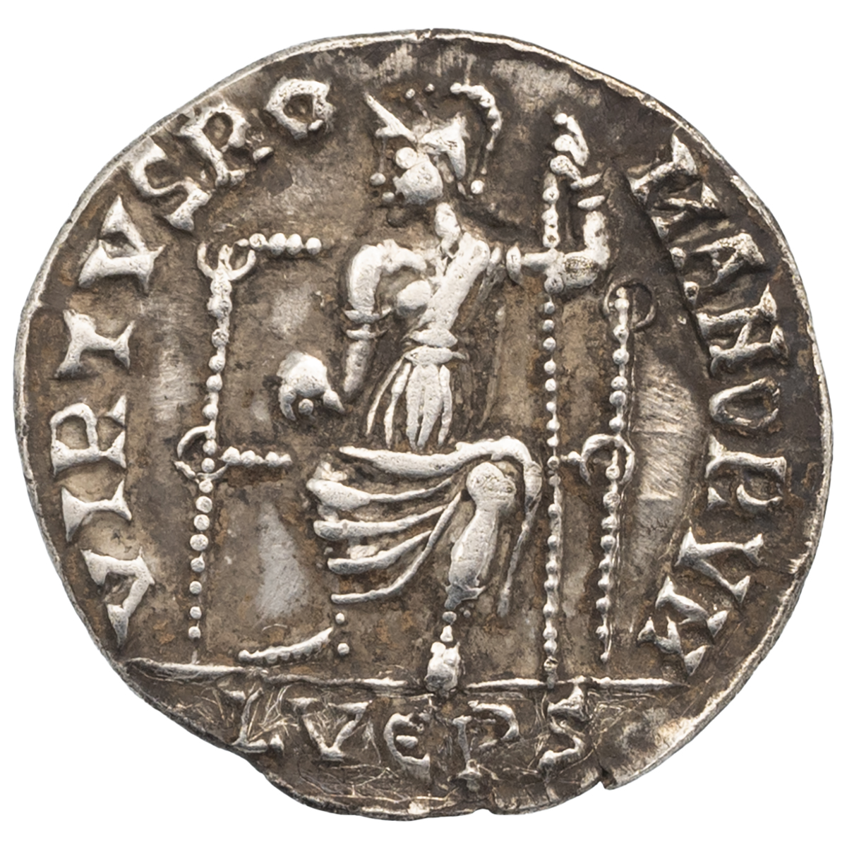 367-383 AD Gratian silver AR Siliqua, Lugdunum (Lyon) mint (RIC 27). Obverse: draped and diademed... - Image 2 of 2