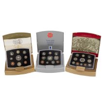 Three (3) Royal Mint 'Executive' annual sets with base metal proof coins in original packaging. I...