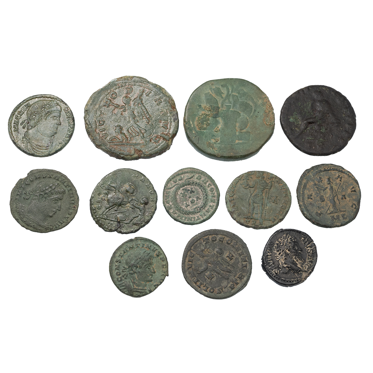 Twelve (12) better Roman bronzes, a range of Emperors, denominations and grades. Weight: 76g tota... - Image 2 of 2