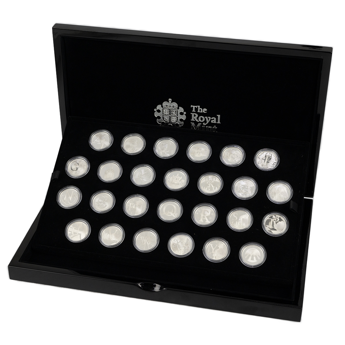 2018 Alphabet A-Z Royal Mint silver proof 10p 26-coin set in presentation box. Includes every 10p...