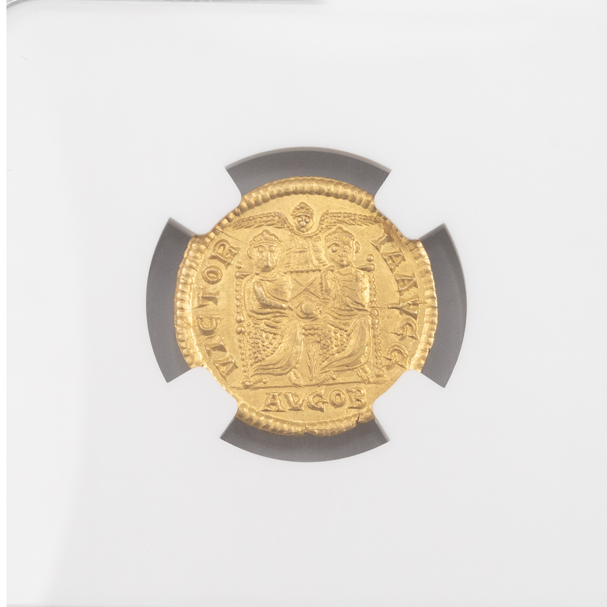 383-388 AD Magnus Maximus gold AV Solidus, London graded Ch AU by NGC (S 741). Obverse: right fac... - Image 4 of 4