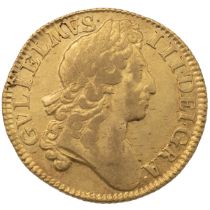 1701 King William III Guinea with narrow crowns and ornamented sceptres (S 3463, EGC 426). Obvers...