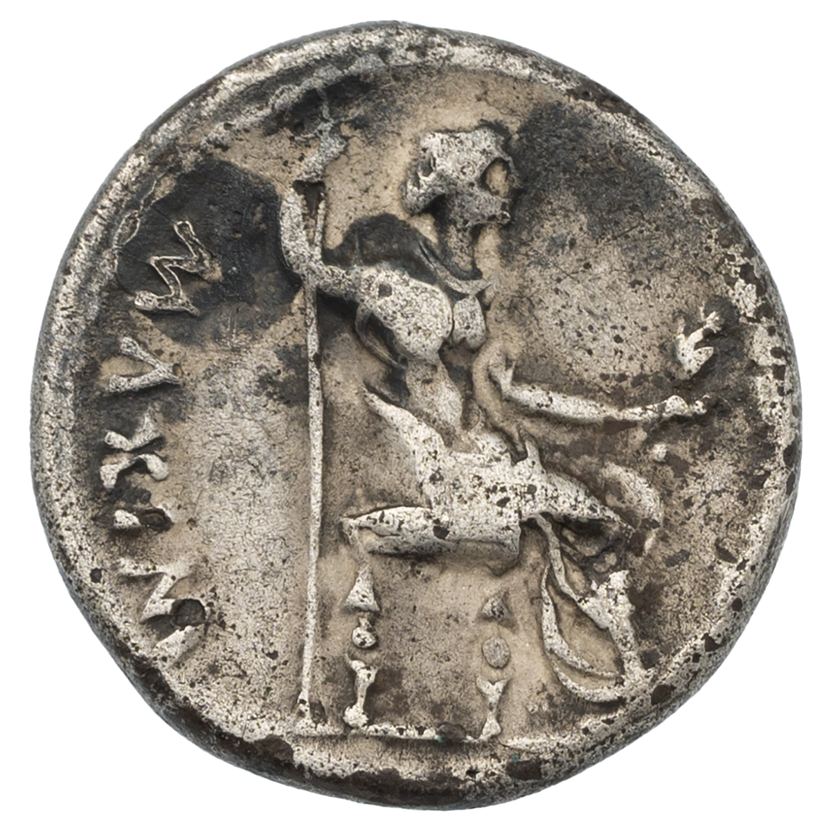 14-37 AD Tiberius silver AR Denarius, 'Tribute Penny' type. Obverse: right-facing laureate bust o... - Image 2 of 2