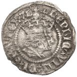 1514-1526 scarce Henry VIII silver York mint Halfgroat voided cross mintmark and TW to reverse (S...