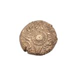 c50 BC Celtic Belgae Mossop Cruciform type gold AV Quarter Stater: excessively rare (ABC 797, Mos...