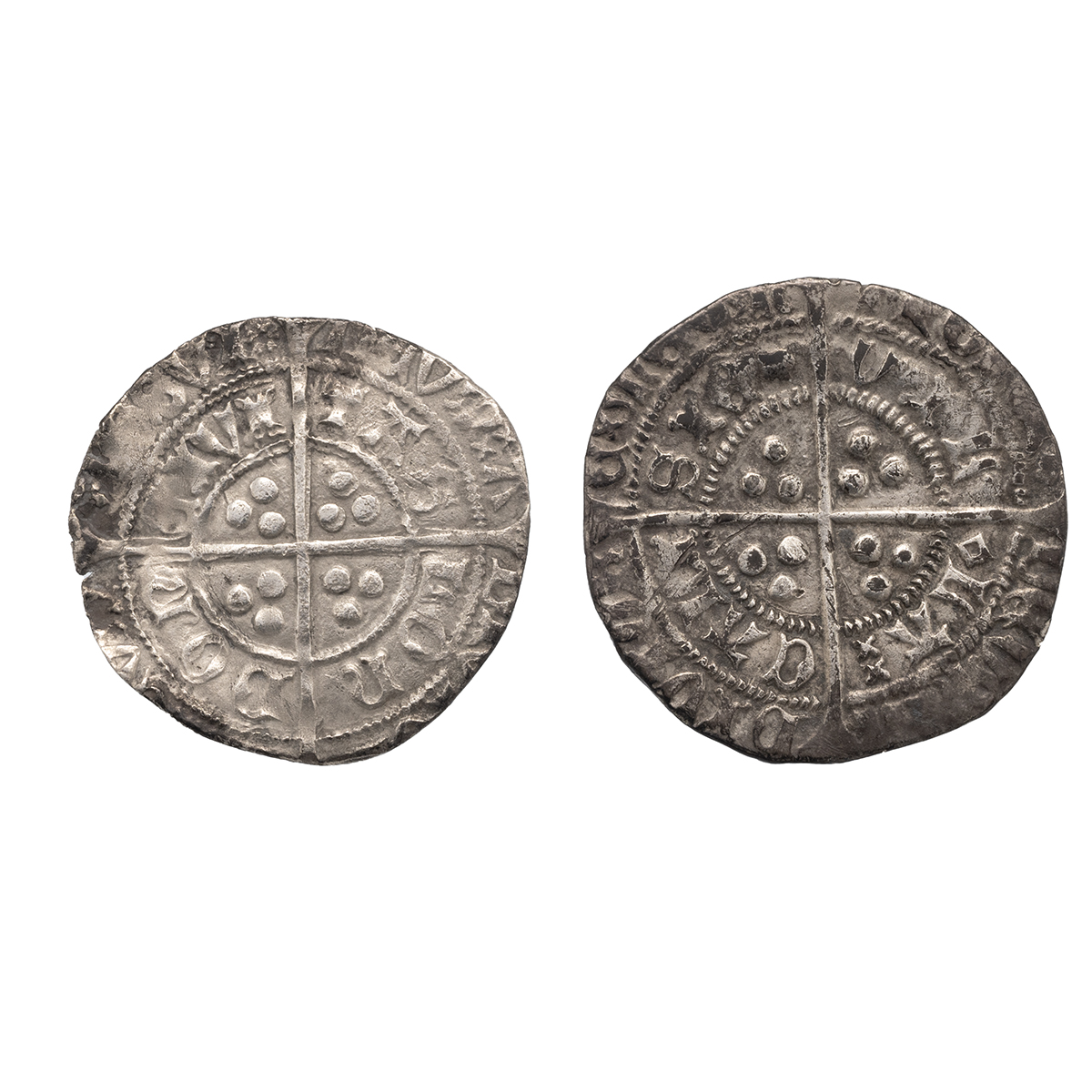 Two (2) 1400s hammered silver Groats of King Henry VI and King Edward IV. Includes (1) 1431-1432/... - Image 2 of 2