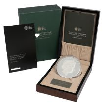 2015 Sir Winston Churchill 1kg Kilogram silver proof Royal Mint coin in original box. Obverse: Ia...